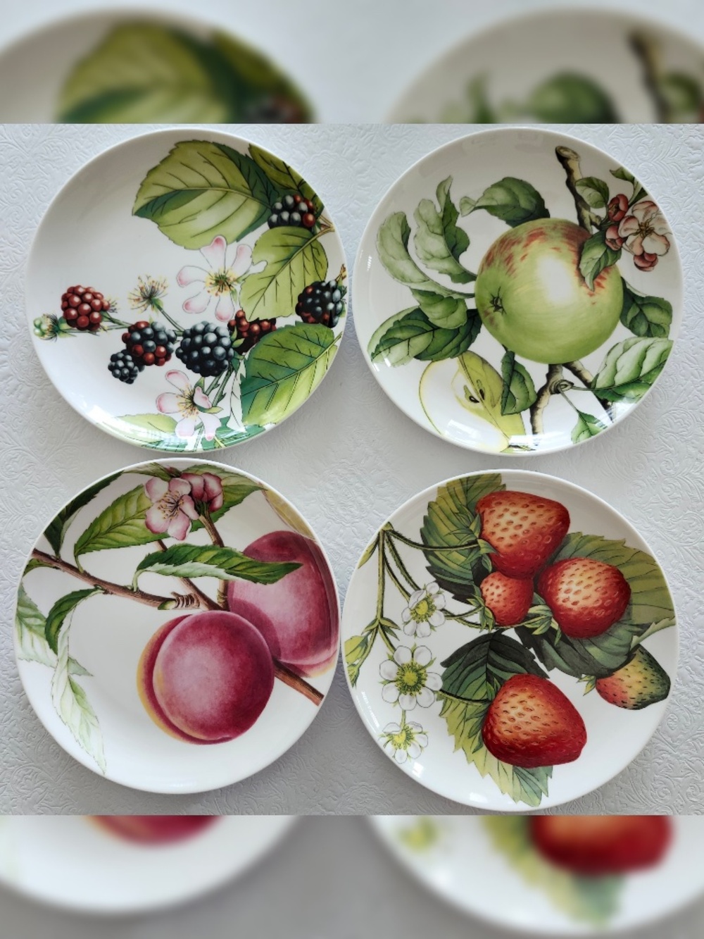 Set of 12 dessert plates - Eden Fruits collection by Portmeirion - NEW